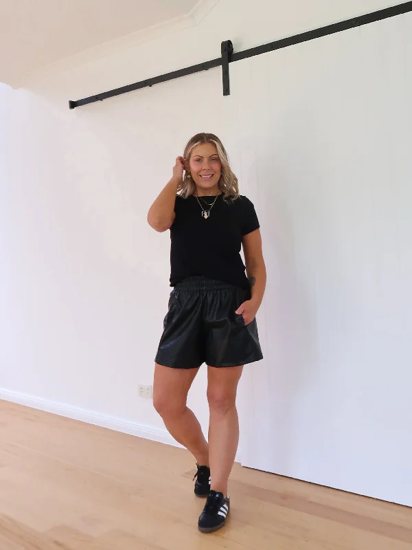 Pia Faux Leather Shorts