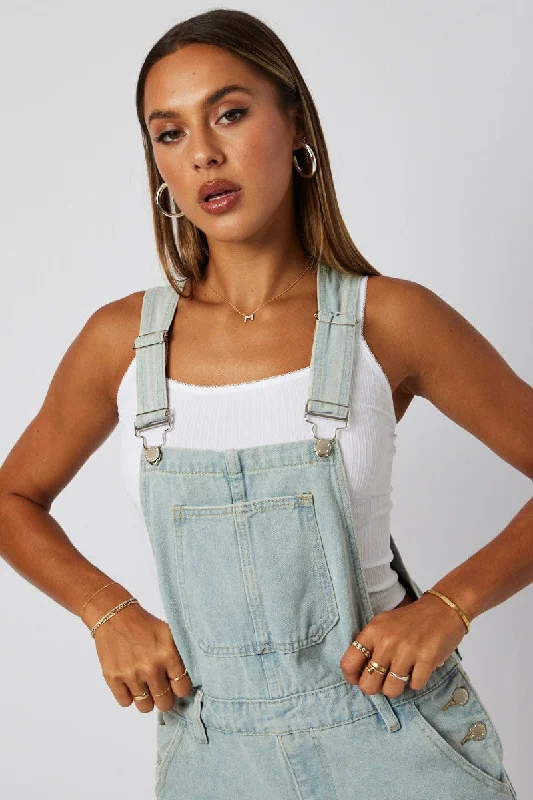 Denim Short Dungaree Ripped