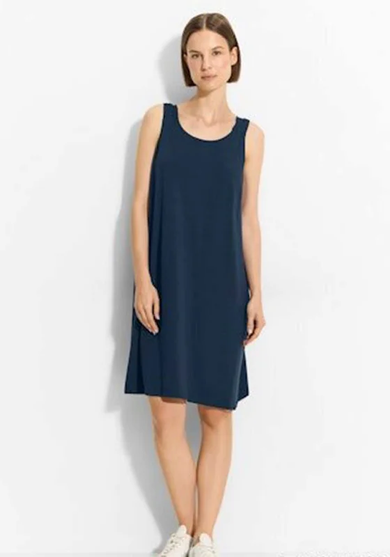 Cecil Solid Jersey Dress, Dark Petrol Blue