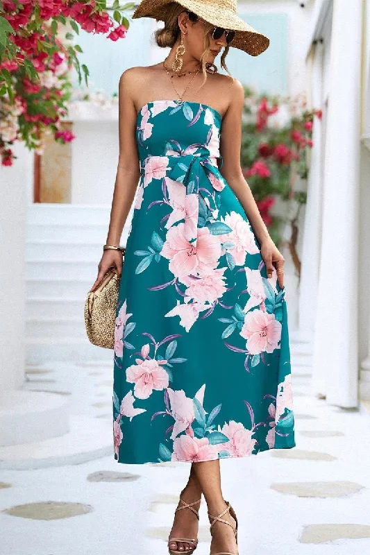 FLORAL PRINTING WOMEN TUBE DRESS