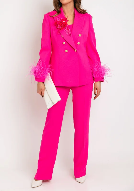 Ophelia Melita Kia 3 Piece Trouser Suit, Cerise