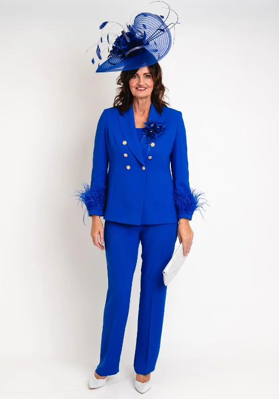 Ophelia Melita Kia 3 Piece Trouser Suit, Iris Blue