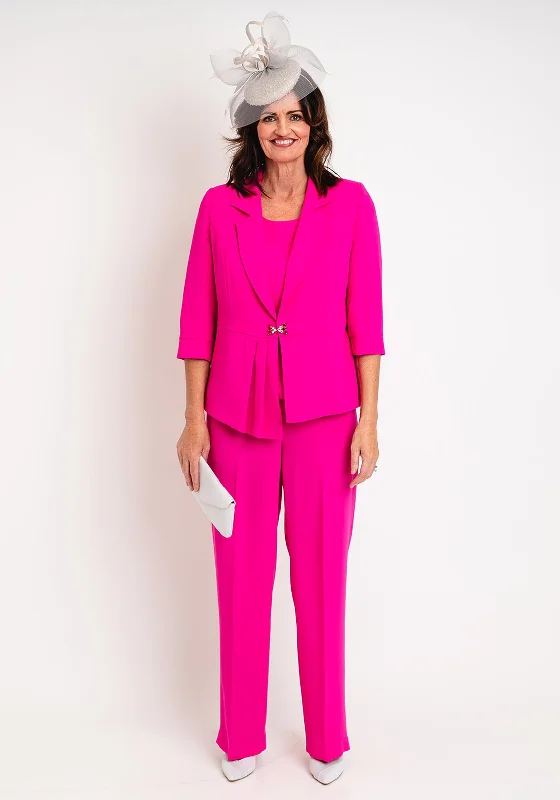 Ophelia Melita Venti 3 Piece Trouser Suit, Cerise