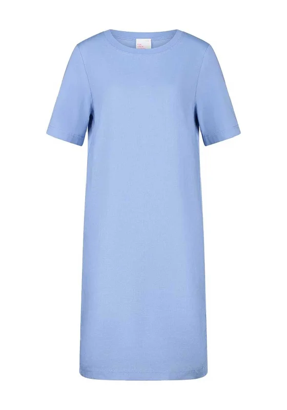 Oui Linen Cotton Shift Dress, Light Blue