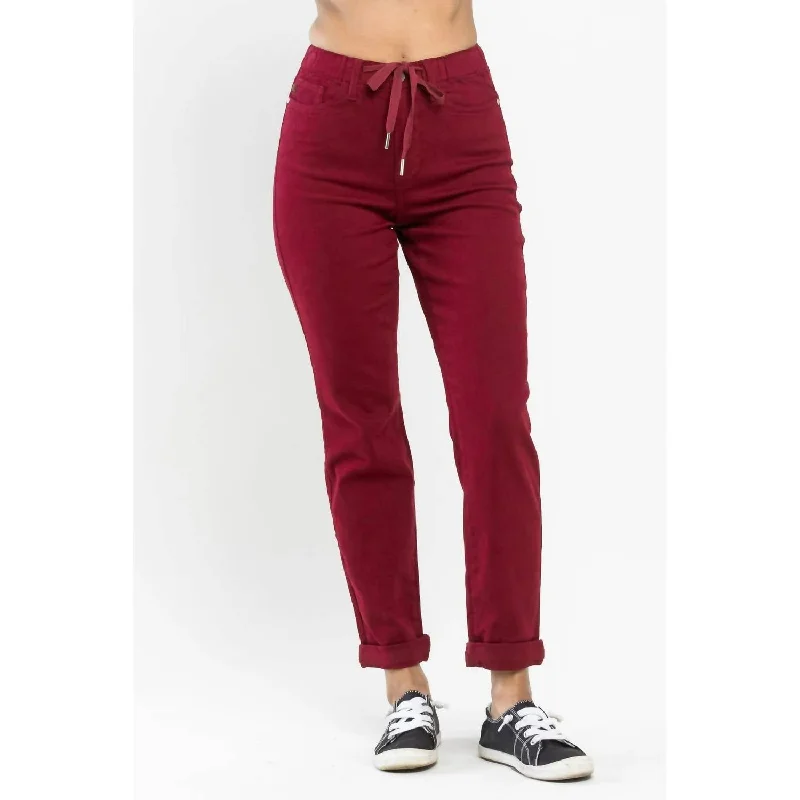 Pull On Jogger In Scarlet