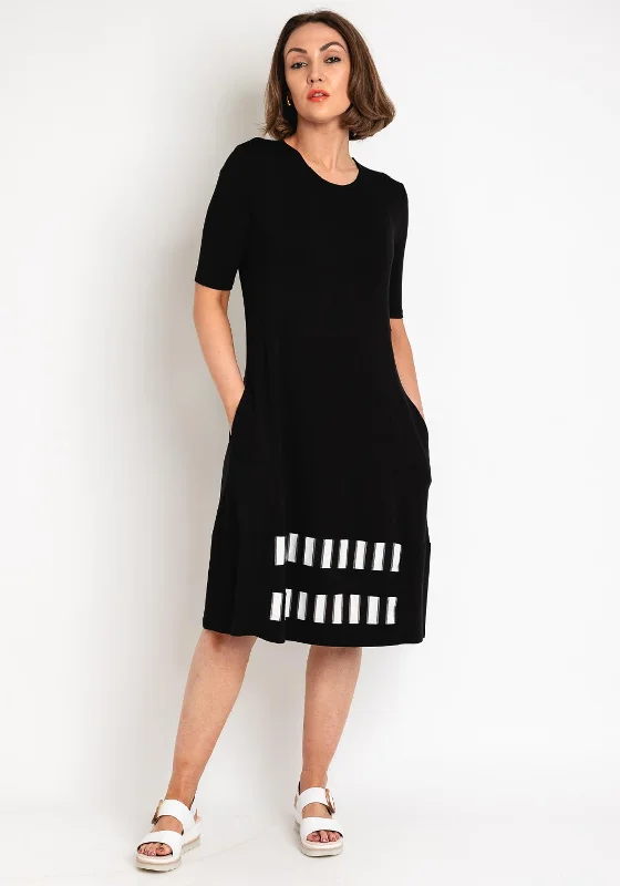 Ever Sassy Colour Block Hem Jersey Dress, Black