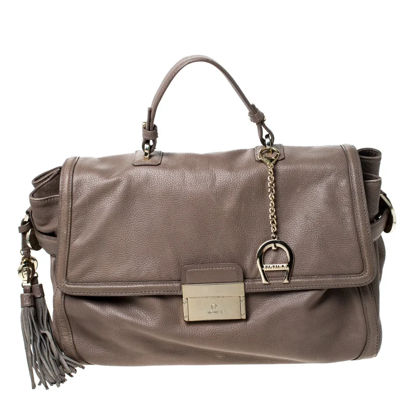 Aigner Light Leather Top Handle Bag