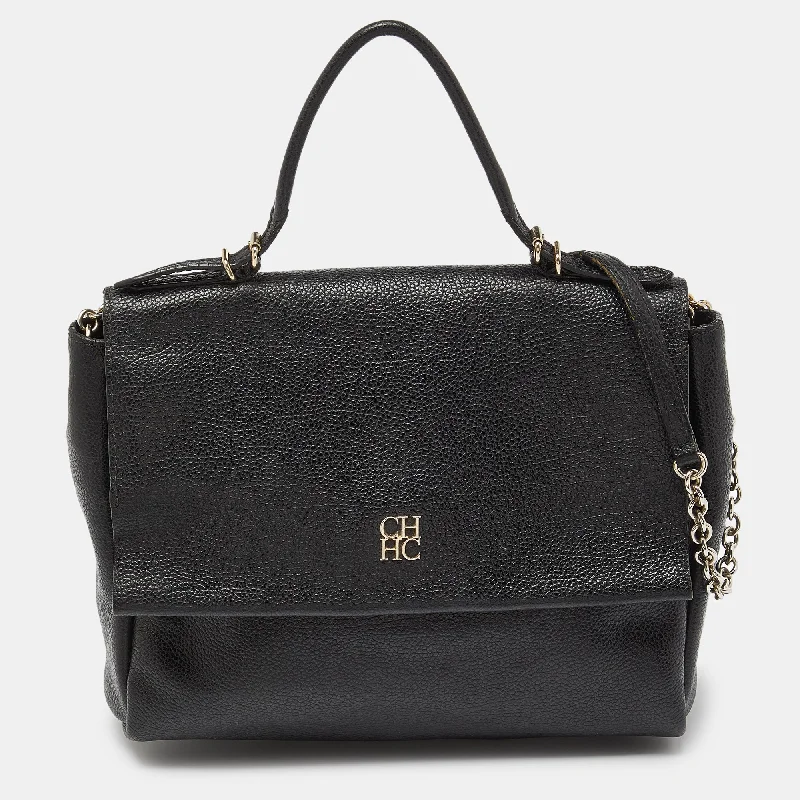 Ch Carolina Herrera  Leather Minuetto Flap Top Handle Bag