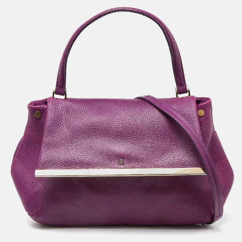 Ch Carolina Herrera Leather Top Handle Bag