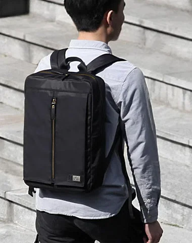 Cool Nylon cloth Men's Black Travel Backpack Large Backpack Laptop Backpack For Men