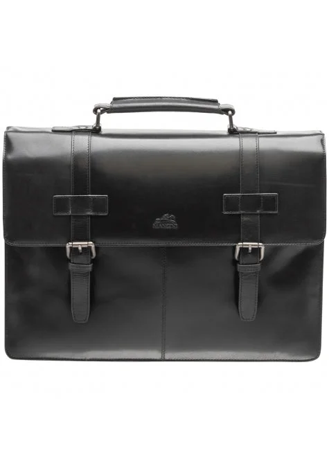 Mancini Leather Double Compartment Briefcase for 15.6” Laptop / Tablet