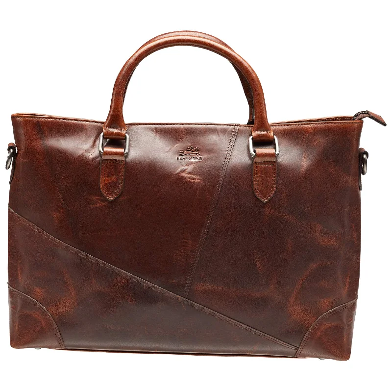 Mancini Leather Buffalo Collection Tote for 14” Laptop