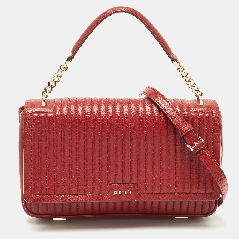 Dkny Pinstripe Quilted Leather Gansevoort Top Handle Bag