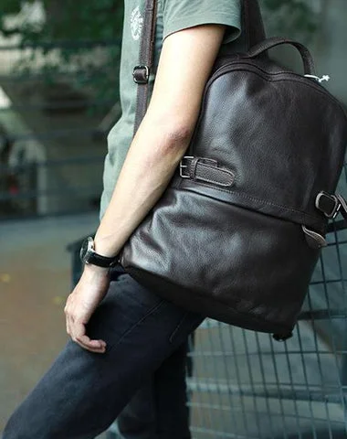 Mens Leather Backpack Cool Travel Backpacks Laptop Backpack for men