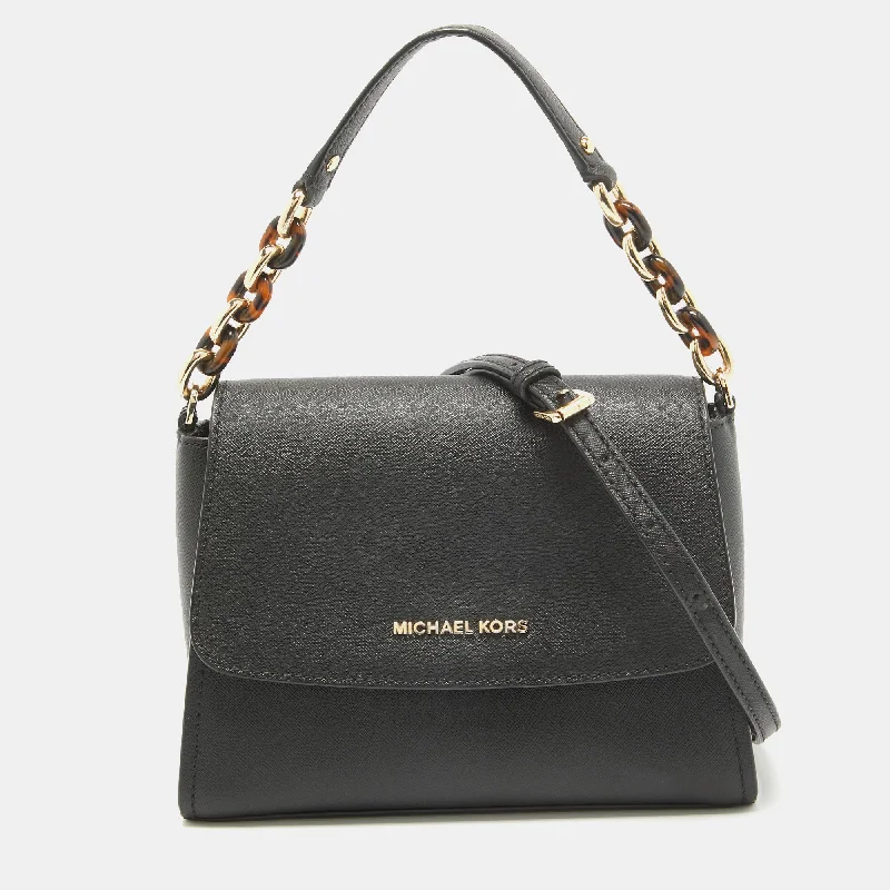 Michael Kors Black Saffiano Leather Sofia Top Handle Bag