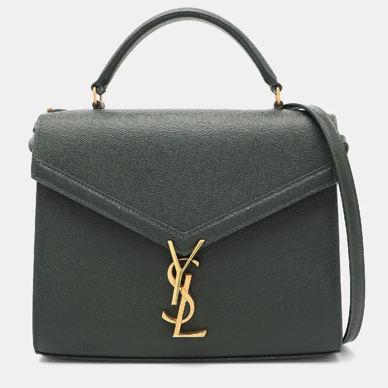 Saint Laurent Green Leather Cassandra Top Handle Bag