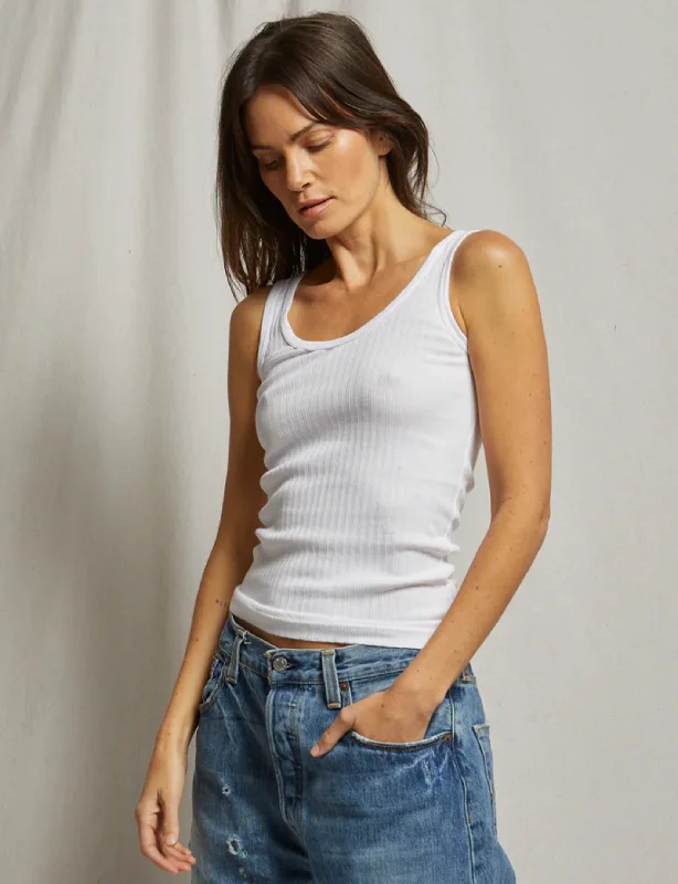 Ella Rib Tank, White