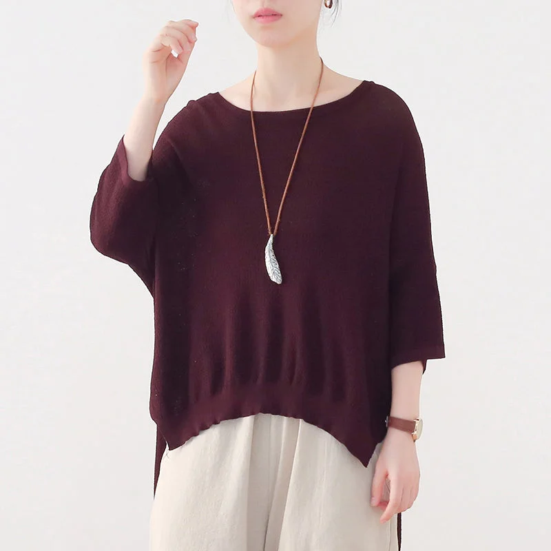 Autumn Loose Cotton Linen Knitted Sweater