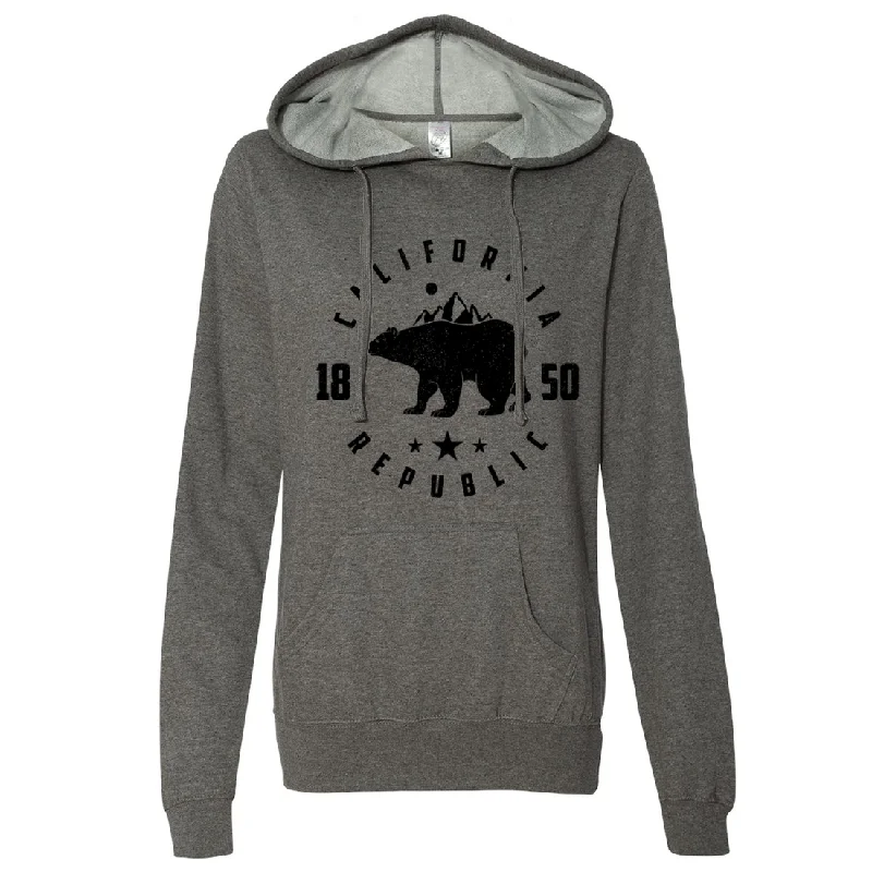 California Republic Mountains Ladies Lightweight Fitted Hoodie