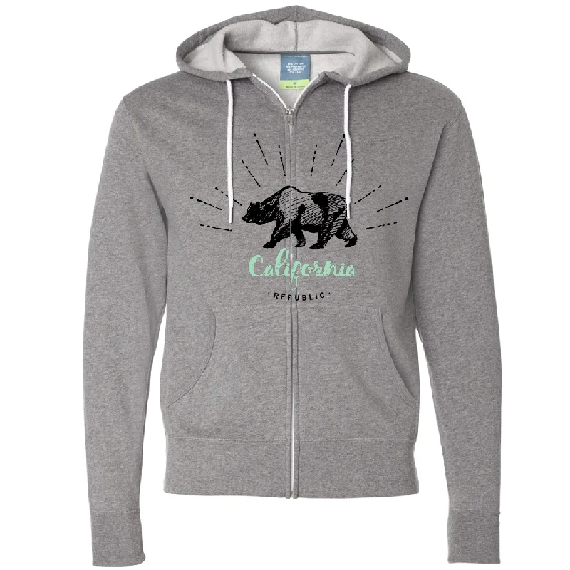 California Republic Stencil Zip-Up Hoodie