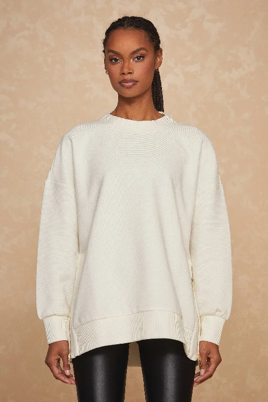 Isabel Ribbed Pullover - Pearl