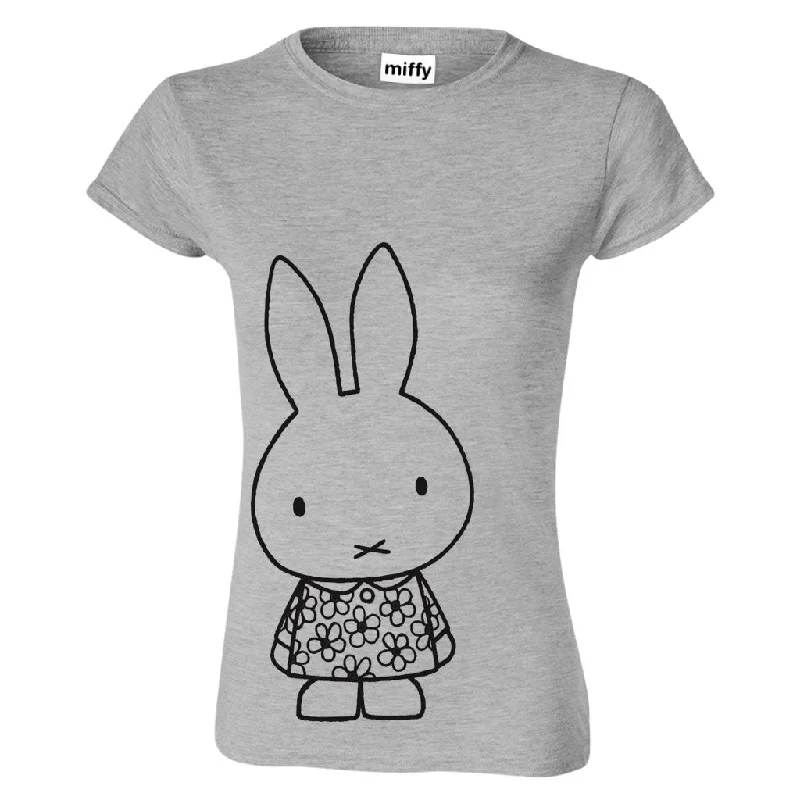 miffy ladies grey and black outline T-Shirt