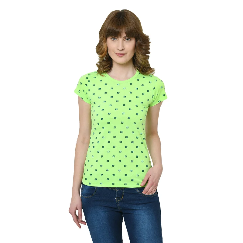 Vimal Jonney Green Half Sleeve T-shirt For Women's