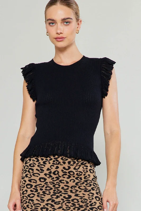 Madison Flutter Sleeve Sweater Top