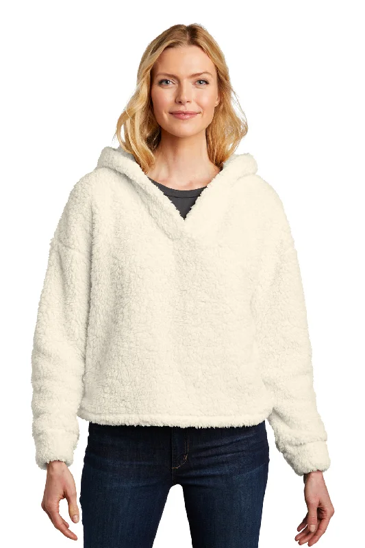 Port Authority Womens Cozy Sherpa Fleece Hooded Sweatshirt Hoodie - Marshmallow