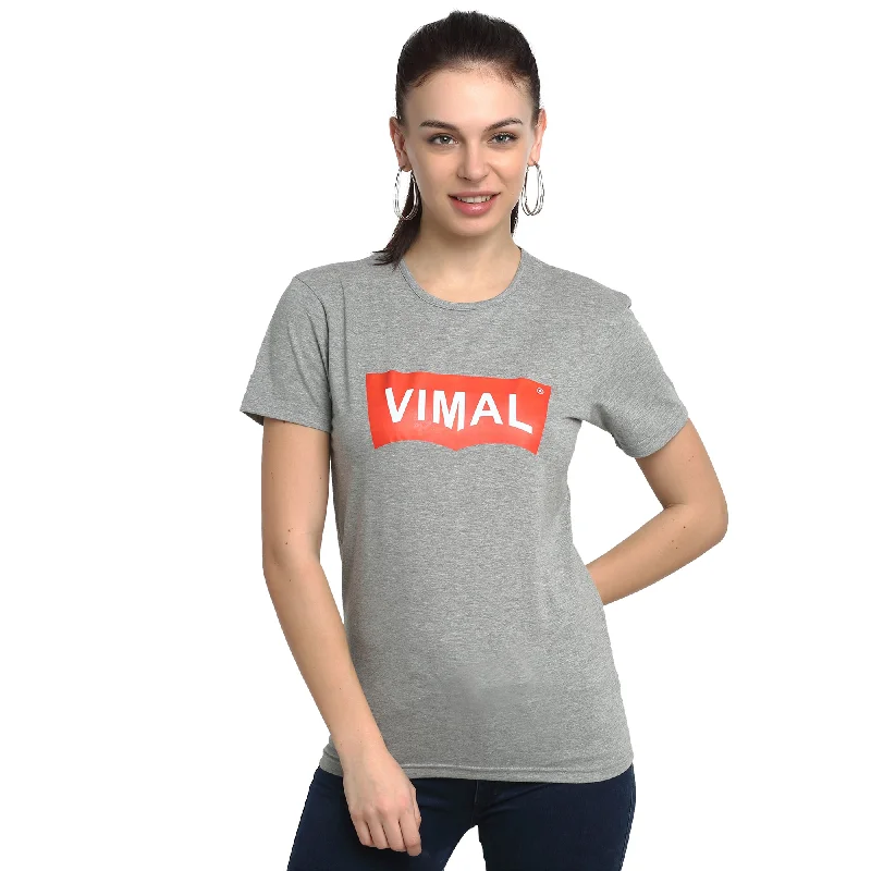 Vimal Jonney Silver Half Sleeve T-shirt For Women's