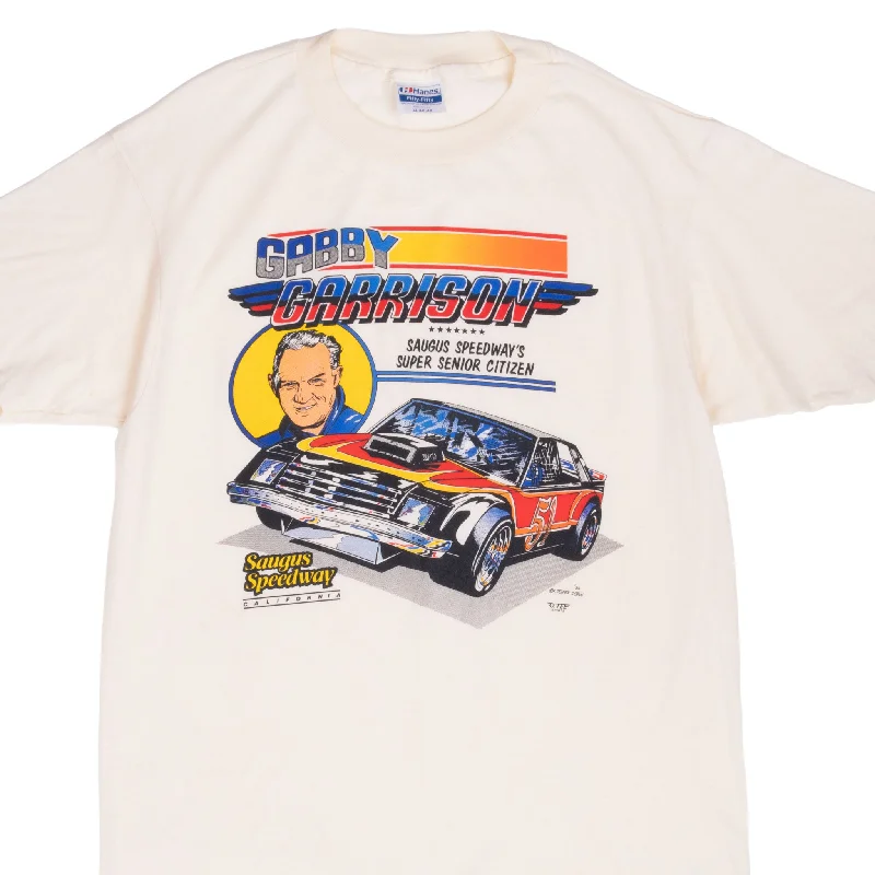 VINTAGE GABBY GARRISON STOCK CAR RACING 1986 TEE SHIRT LARGE MADE IN USA