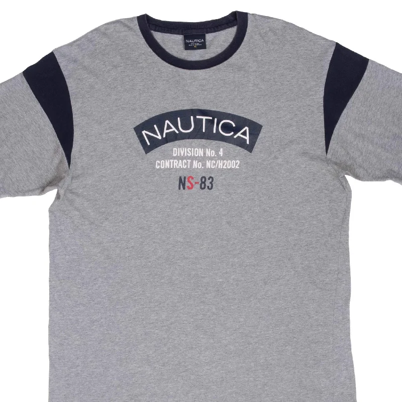 VINTAGE NAUTICA GREY TEE SHIRT 2000S XL